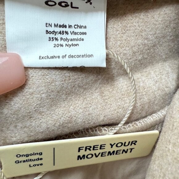 OGL Two Piece Beige Viscose Blend Skirt Set With Zip-Up Jacket & Flared Maxi Ski - Picture 10 of 16